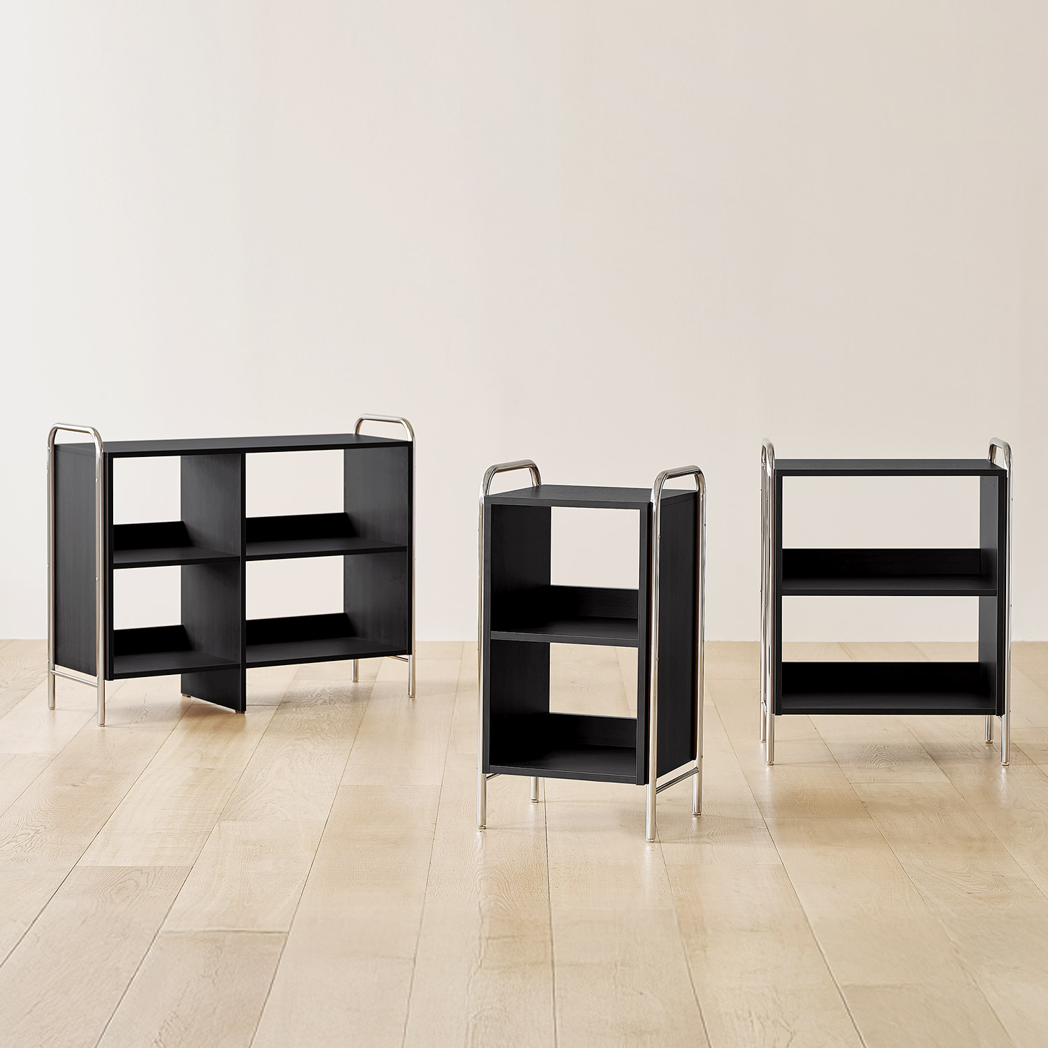 [사은품 증정]발트 크롬 수납 선반 미드센츄리 책장 진열장 400/600/1000