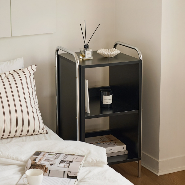 [사은품 증정]발트 크롬 수납 선반 미드센츄리 책장 진열장 400/600/1000