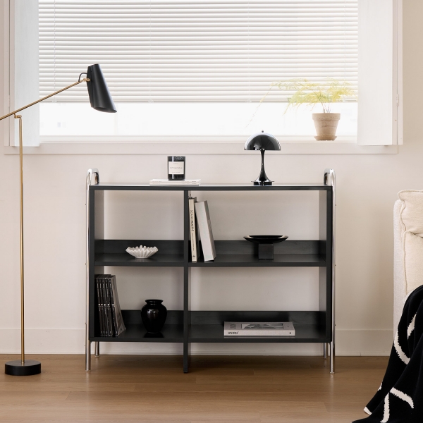 발트 크롬 수납 선반 책장 미드센츄리 진열장 1000