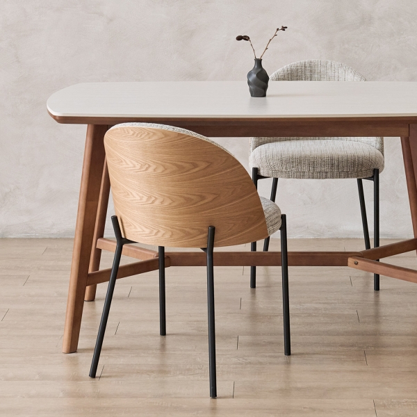테모 벤트우드 체어 원목 의자 패브릭 식탁 고급