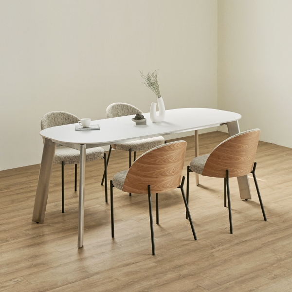 테모 벤트우드 체어 원목 의자 패브릭 식탁 고급