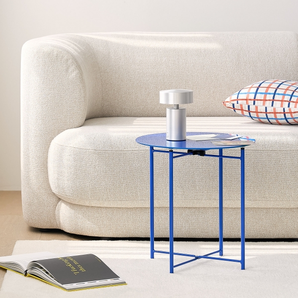 오닉스 유리 폴딩 테이블 원형 1인용 미니 탁자