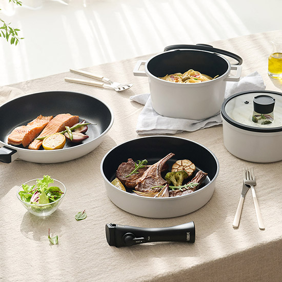 오레오 IH 탈부착 핸들 쿡웨어 세트 4P