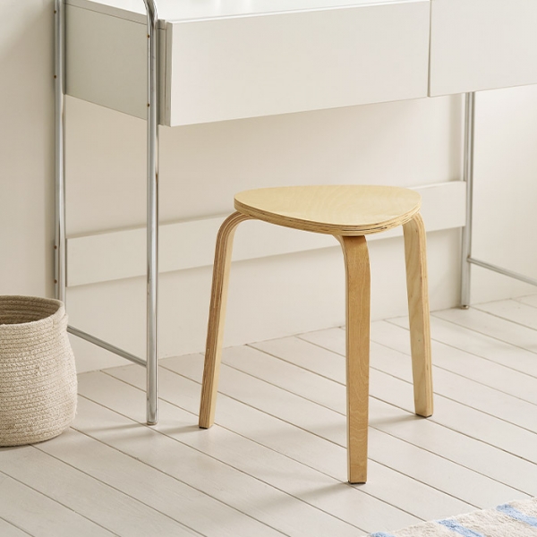 페블 우드 스툴 원형 보조 의자 협탁 스탠드