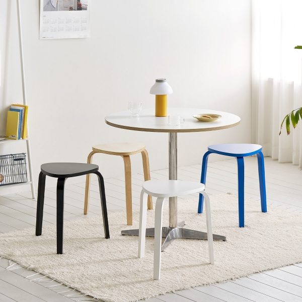 페블 우드 스툴 원형 보조 의자 협탁 스탠드