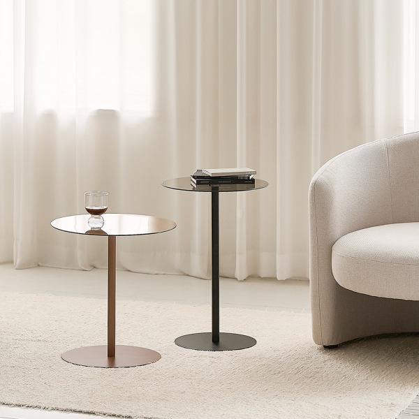 앤드 원형 유리테이블 감성 거실테이블 카페 인테리어 보조테이블