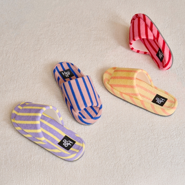 [사은품 증정] 테리 아치 스트라이프 룸슈즈 홈 슬리퍼 거실화 오픈형