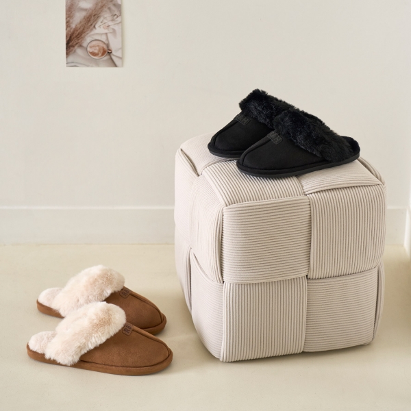 [사은품 증정] 1+1 오즈 퍼 슬리퍼 룸슈즈 세트 겨울 실내화 거실 사무실 방한