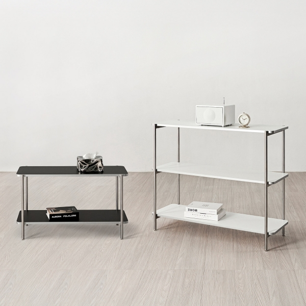 이지 사각 선반 진열장 미드센츄리 스틸 수납장 800/1000 2단 3단