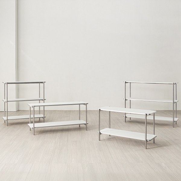 이지 사각 선반 진열장 미드센츄리 스틸 수납장 800/1000 2단 3단