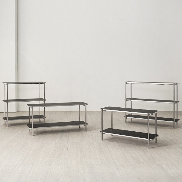 이지 사각 선반 진열장 미드센츄리 스틸 수납장 800/1000 2단 3단