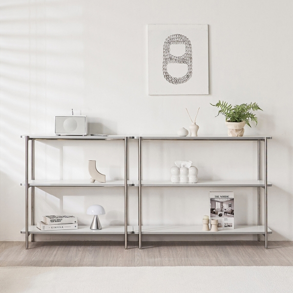 이지 사각 선반 진열장 미드센츄리 스틸 수납장 800/1000 2단 3단