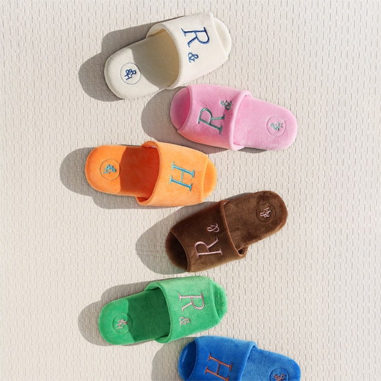 [한정수량]벨벳 오픈형 룸슈즈 M/L