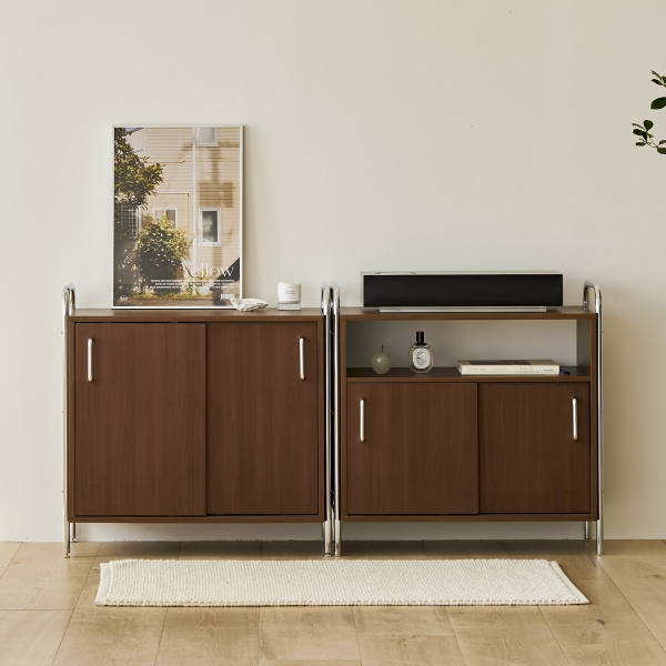 발트 크롬 슬라이딩 수납장 인테리어 수납 선반 (일반형)