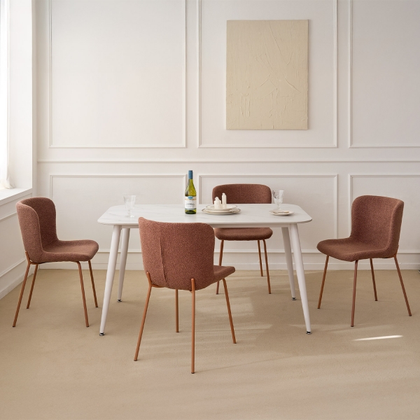 블랑 패브릭 체어 부클 식탁 주방 인테리어 사무실 의자