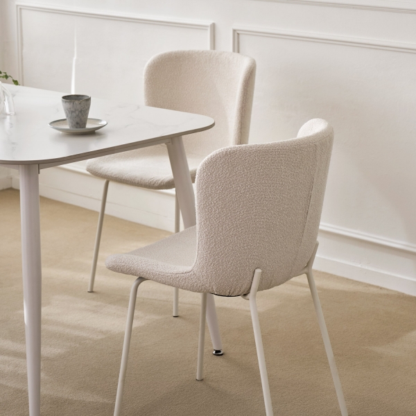 블랑 패브릭 체어 부클 식탁 주방 인테리어 사무실 의자