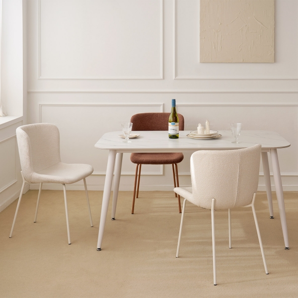 블랑 패브릭 체어 부클 식탁 주방 인테리어 사무실 의자