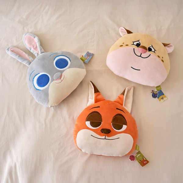 주토피아 페이스 쿠션 3종 귀여운 인형