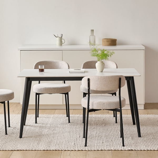 암스텔 세라믹 사각 식탁 1400 2인용 4인용 다이닝 테이블