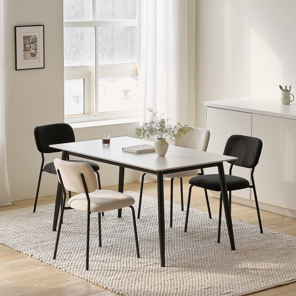 [사은품 증정]암스텔 세라믹 사각 식탁 1400 2인용 4인용 다이닝 테이블