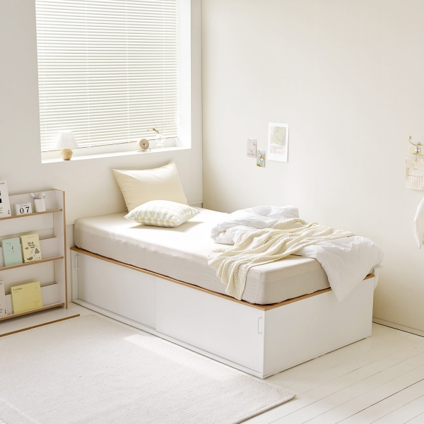 [한정수량]리브 슬라이딩 수납 침대 공간확장 SS 프레임