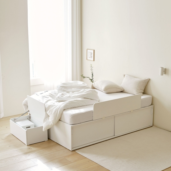 [한정수량]리브 슬라이딩 수납 침대 공간확장 SS 프레임