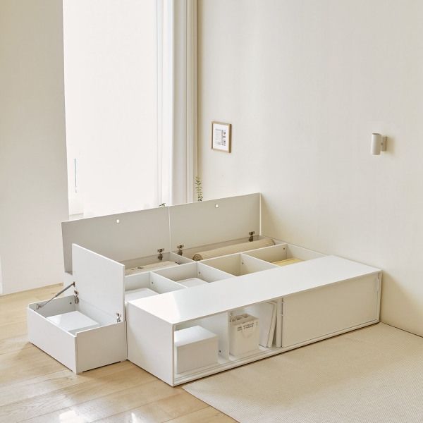 [한정수량]리브 슬라이딩 수납 침대 공간확장 SS 프레임