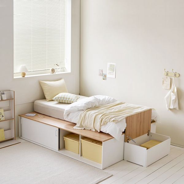 [한정수량]리브 슬라이딩 수납 침대 공간확장 SS 프레임