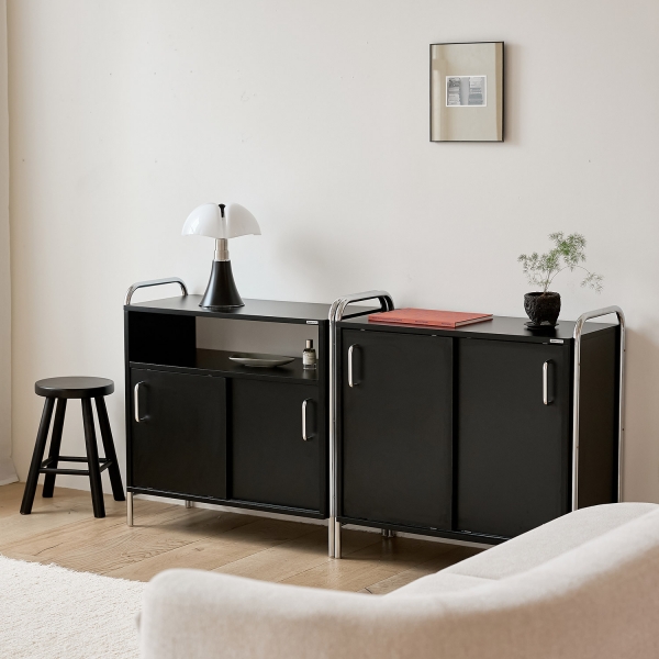 [한정수량]발트 크롬 슬라이딩 수납장 2type