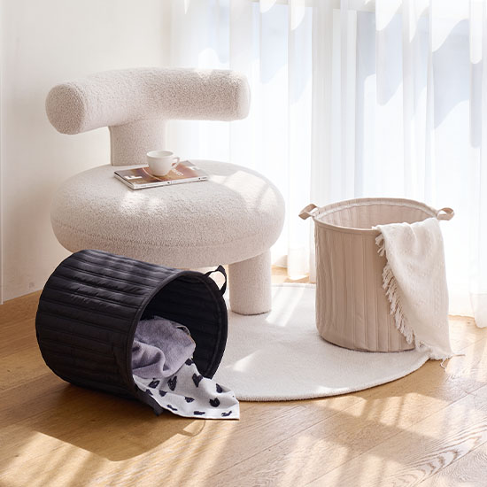 퀼팅 사각/원형 바스켓 수납 바구니 누빔 장난감 패브릭 미니