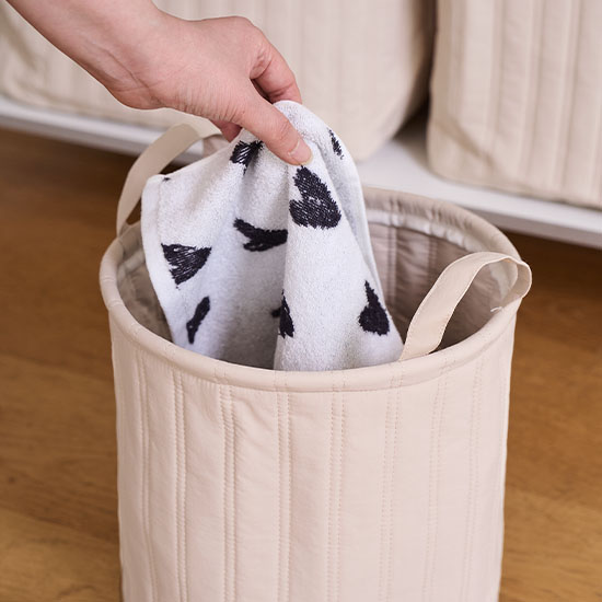 퀼팅 사각/원형 바스켓 수납 바구니 누빔 장난감 패브릭 미니