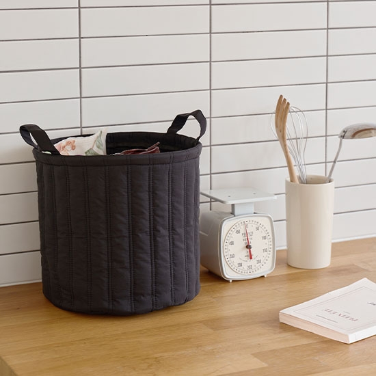 퀼팅 사각/원형 바스켓 수납 바구니 누빔 장난감 패브릭 미니