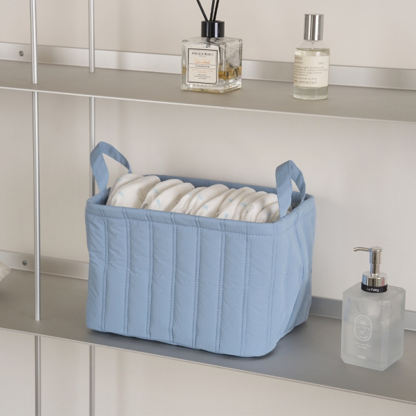 퀼팅 사각 바스켓 수납 바구니 장난감 정리함 누빔 S 270