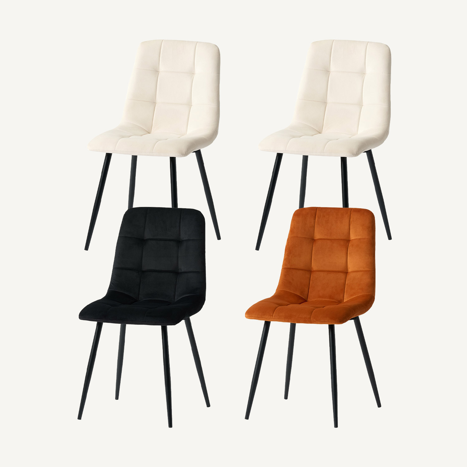 페트라 벨벳 체어 세트 2+2