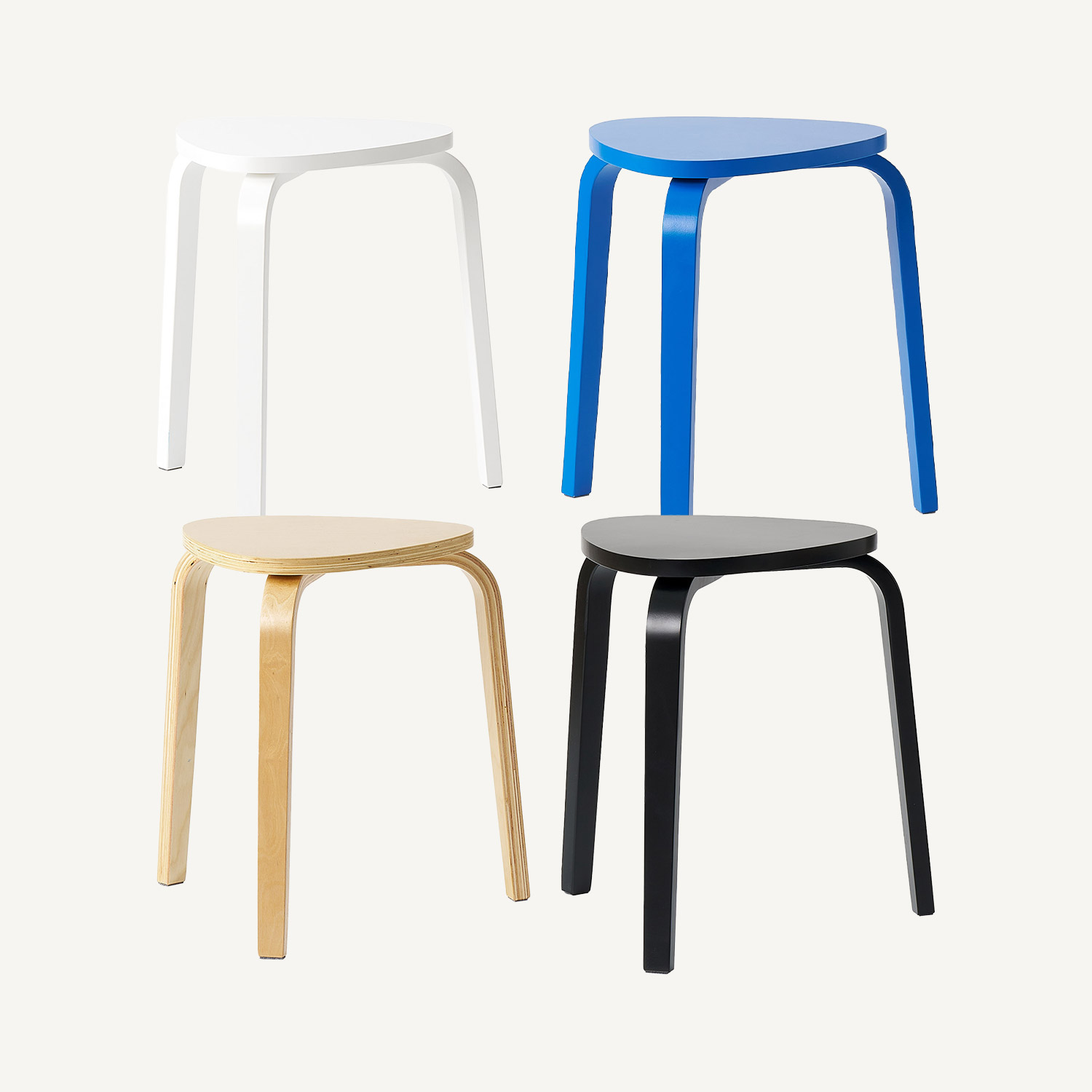 페블 우드 스툴 세트 2+2