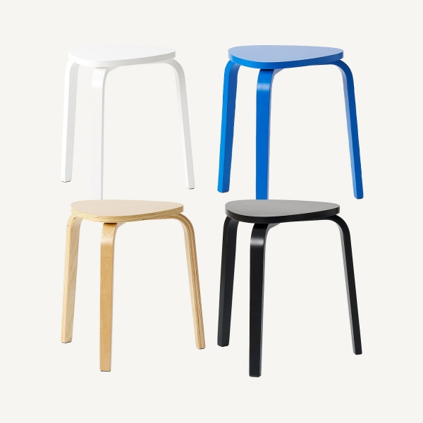 페블 우드 스툴 세트 2+2