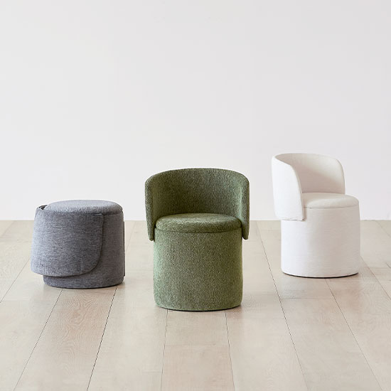 마인 폴딩 수납 스툴 접이식 보조 수납 화장대 스툴 의자