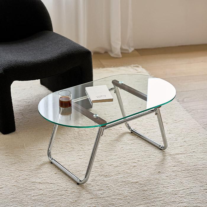 우드 브릿지 유리 테이블 거실 테이블 소파 티테이블 좌식 테이블 인테리어 가구