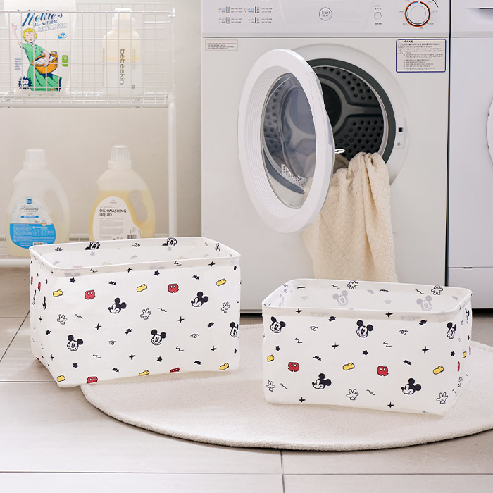 [4월 5주차 순차 출고] 디즈니 미키 사각 바스켓 수납 바구니 장난감 정리함 수납함