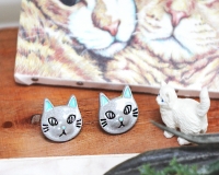 올리아 플랫 고양이 귀걸이 (4color)