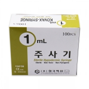 한국백신 주사기 1cc(26Gx&frac12;")100ea