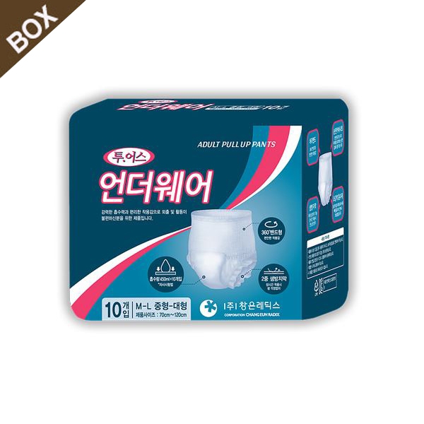 투어스 언더웨어 성인용 기저귀 M-L (80매/BOX)