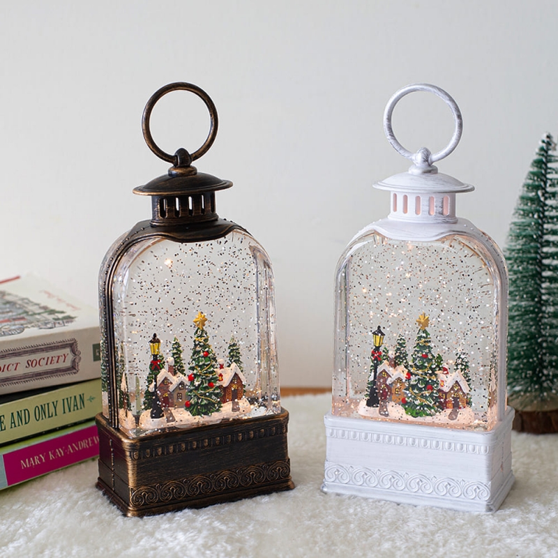 투명 아치 마을 워터볼 오르골 2Type