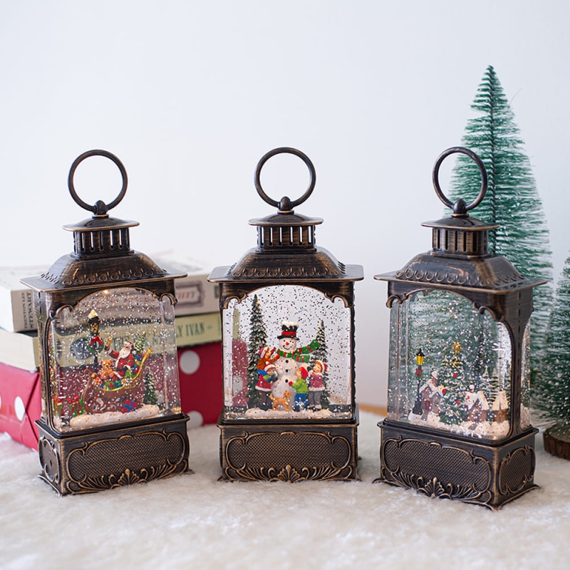 직사각 투명 랜턴 워터볼 오르골 4Type