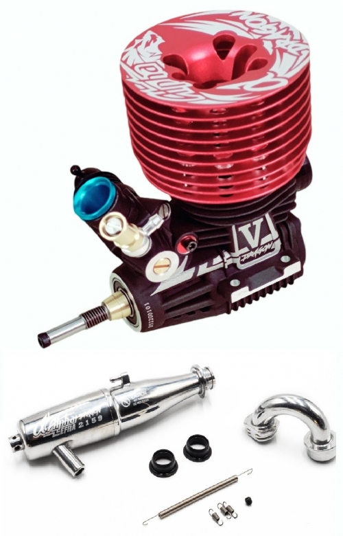 [21-DRAGONV2159] D5 (3Port) Pre Break-In 21 Engine + EFRA2159 Pipe