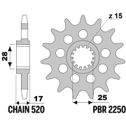 [PBR] DUCATI PANIGALE V4 / V4S 25~ / 520 스펙 프론트 스프로켓 / 2250
