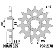 [PBR] APRILIA RSV4  / 525 스펙 프론트 스프로켓 / 2178
