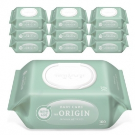 깨끗한나라 베이비 케어 디 오리진 물티슈 캡형 100매 (10팩)