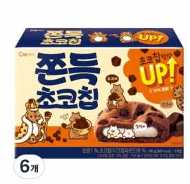 청우식품 쫀득 초코칩 5p 90g x 6개