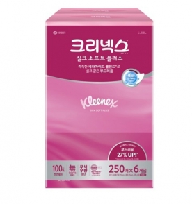 크리넥스 실크 소프트 플러스 천연펄프 미용티슈 2겹 250매 x 6개